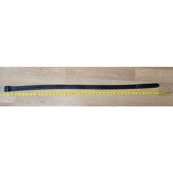 Perry Ellis Men's Portfolio Braided Black Belt Cowhide Leather Size 36 Inch - Picture 2 of 8